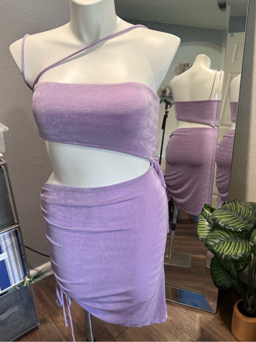 Princess Polly Lilac Ribbed Fabric Dress